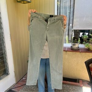 Jeans sage green soft cotton cropped 26R